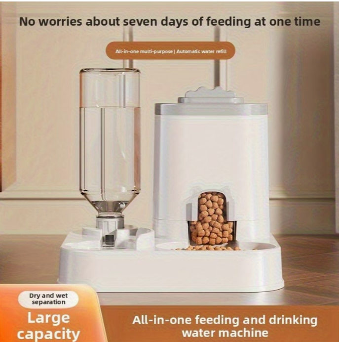 PawWorld Feeder features - 7 day capacity, auto water refill