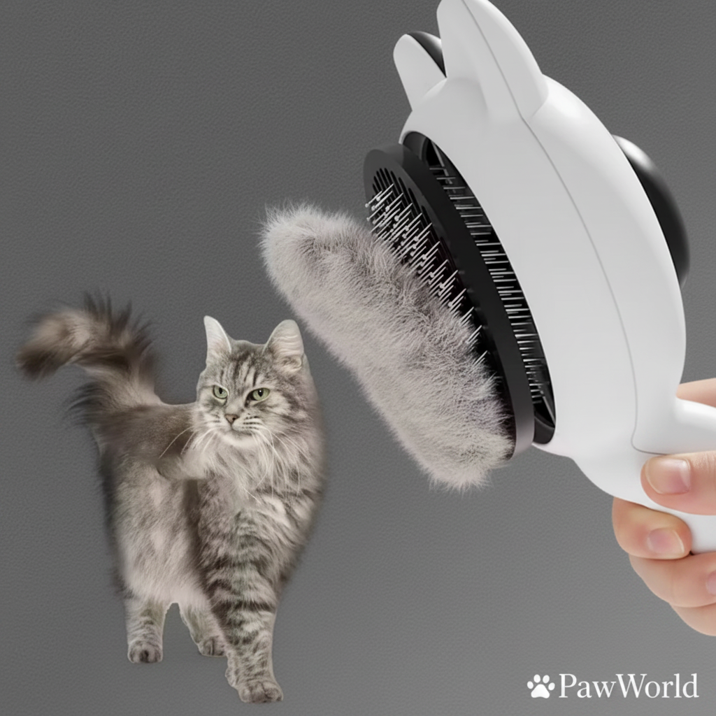 PawWorld Cat Self-Cleaning Grooming Brush